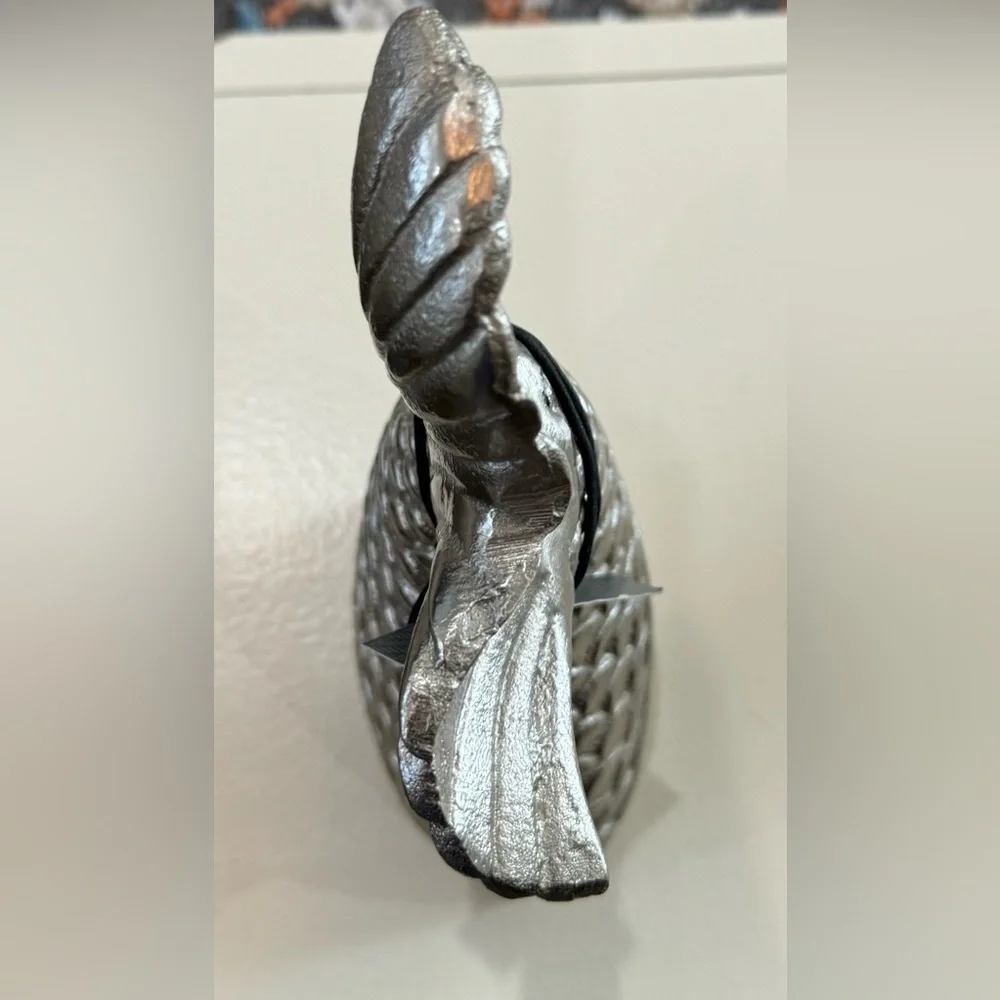 NWT Cast Metal Silver Fish Koi Tail Wall Hanging Decor ‎ 7.5”L, 2.5”W,5.5”H